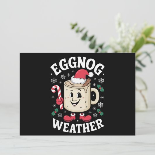 Kerstmis Eggnog Weer Retro Kerstmis Feestdagenkaart (Staand voorkant)