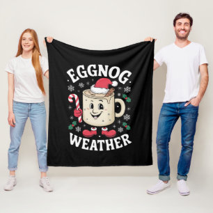 Kerstmis eggnog weer Retro Kerstmis Fleece Deken