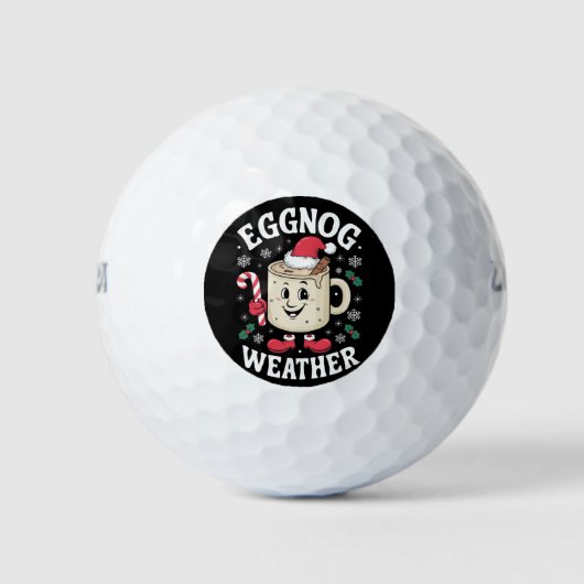 Kerstmis eggnog weer Retro Kerstmis Golfballen (Voorkant)