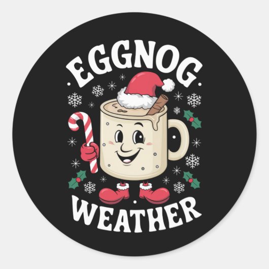 Kerstmis eggnog weer Retro Kerstmis Ronde Sticker (Voorkant)