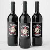 Kerstmis eggnog weer Retro Kerstmis Wijn Etiket (Flessen)