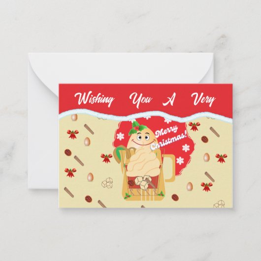 Kerstmis Eierpunch Ornamenten 2024 Notitiekaartje (Voorkant)