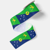 Kerstmis Eiland Vlag Satijnen Lint (Achterkant)