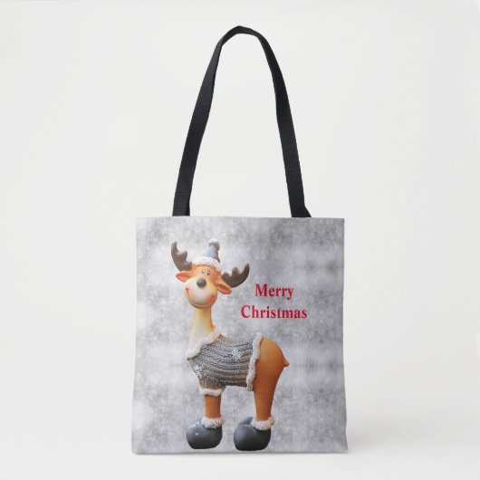 Kerstmis eland met een hoed          tote bag (Voorkant)
