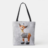 Kerstmis eland met een hoed          tote bag (Achterkant)