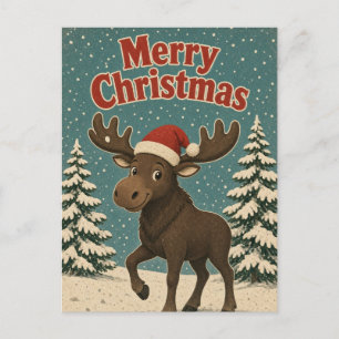 Kerstmis Eland Sneeuw Pijn Dier Briefkaart