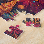 Kerstmis eland versierd met kerstversiering legpuzzel (Zijkant)