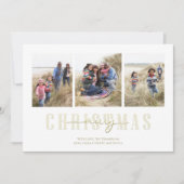 Kerstmis - Elegant Floral Holiday 3 Foto Feestdagenkaart (Voorkant)