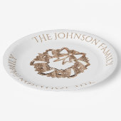 Kerstmis, Elegant Gold en White Papieren Bordje (Gekanteld)