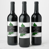 Kerstmis Elegant Holly Tree Berry  Wijn Etiket (Flessen)