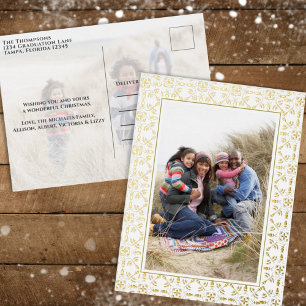 Kerstmis - Elegant Lijst - Twee fotofeestdagen Folie Feestdagen Briefkaart