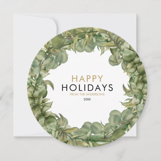 Kerstmis: Elegant Modern Chic Typographic Feestdagenkaart (Voorkant)