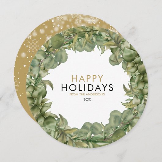 Kerstmis: Elegant Modern Chic Typographic Feestdagenkaart (Voorkant / Achterkant)