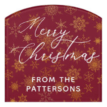 Kerstmis Elegant Rood Goud Sneeuwvlok Aangepast