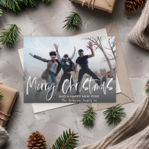 Kerstmis Elegante Calligrafie 1 Foto Vakantie
