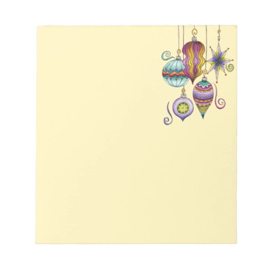 Kerstmis, elegante en Fancy glazen siervoorwerpen Notitieblok (Voorkant)