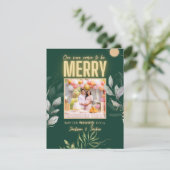 Kerstmis elegante groen zwangerschap aankondiging (Staand voorkant)