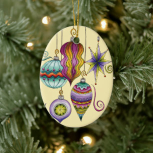 Kerstmis, elegante Ornamenten en Fancy glazen