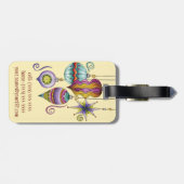 Kerstmis, elegante Ornamenten en Fancy glazen  Bagagelabel (Achterkant horizontaal)