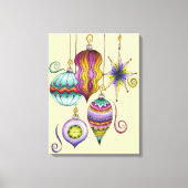 Kerstmis, elegante Ornamenten en Fancy glazen Canvas Afdruk (Voorkant)