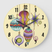 Kerstmis, elegante Ornamenten en Fancy glazen  Grote Klok (Voorkant)