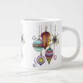 Kerstmis, elegante Ornamenten en Fancy glazen  Grote Koffiekop (Rechts)