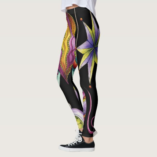 Kerstmis, elegante Ornamenten en Fancy glazen  Leggings (Links)