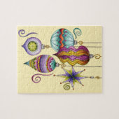 Kerstmis, elegante Ornamenten en Fancy glazen  Legpuzzel (Horizontaal)