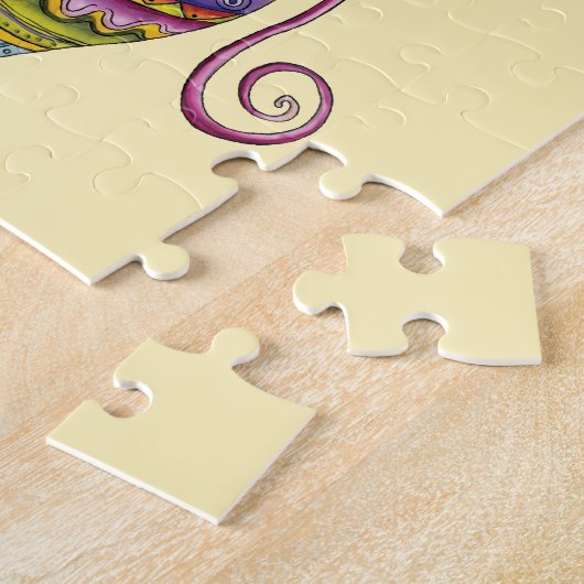 Kerstmis, elegante Ornamenten en Fancy glazen Legpuzzel (Zijkant)