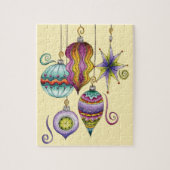 Kerstmis, elegante Ornamenten en Fancy glazen Legpuzzel (Verticaal)