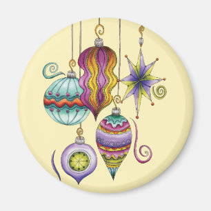 Kerstmis, elegante Ornamenten en Fancy glazen  Magneet