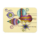 Kerstmis, elegante Ornamenten en Fancy glazen  Magneet (Horizontaal)