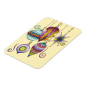 Kerstmis, elegante Ornamenten en Fancy glazen  Magneet (Linkerzijde)