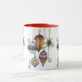 Kerstmis, elegante Ornamenten en Fancy glazen  Mok (Midden)