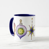 Kerstmis, elegante Ornamenten en Fancy glazen  Mok (Voorkant links)