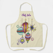 Kerstmis, elegante Ornamenten en Fancy glazen  Schort (Voorkant)