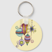 Kerstmis, elegante Ornamenten en Fancy glazen  Sleutelhanger (Voorkant)