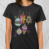 Kerstmis, elegante Ornamenten en Fancy glazen  T-shirt