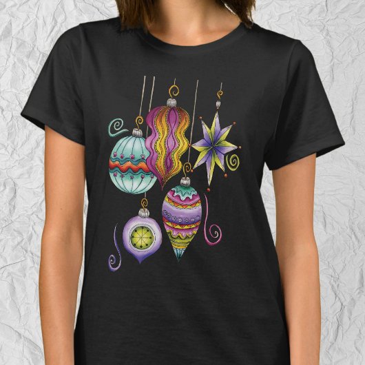 Kerstmis, elegante Ornamenten en Fancy glazen T-shirt