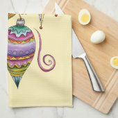 Kerstmis, elegante Ornamenten en Fancy glazen  Theedoek (Quarter Fold)