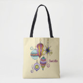 Kerstmis, elegante Ornamenten en Fancy glazen  Tote Bag (Voorkant)