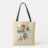 Kerstmis, elegante Ornamenten en Fancy glazen  Tote Bag (Achterkant)