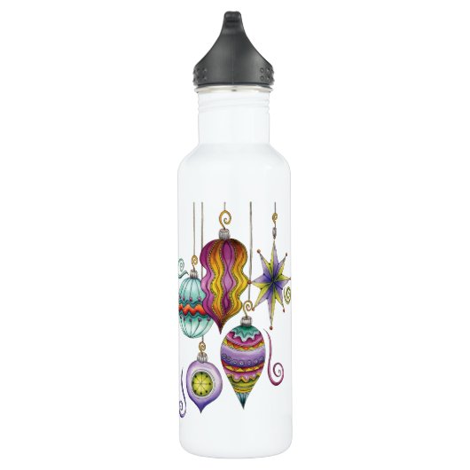 Kerstmis, elegante Ornamenten en Fancy glazen  Waterfles (Rechts)