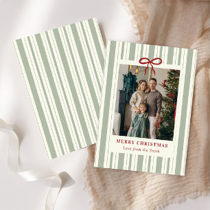 Kerstmis Elegante Strik Foto Vakantiekaart Feestdagenkaart