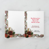 Kerstmis elegantie kaart rode kardinaal vogel holl (Binnen)