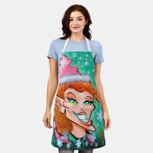 Kerstmis Elf Apron Schort (Gedragen)