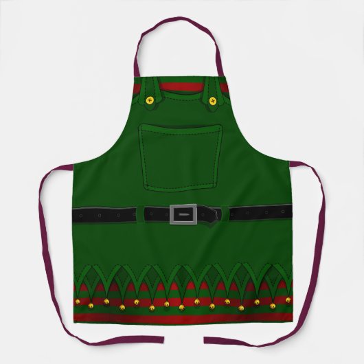 Kerstmis, Elf Aprons Festive Holiday Costume Apron Schort (Voorkant)
