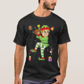 Kerstmis Elf Baseball Pitcher Boys Kinder Tiener X T-shirt (Voorkant)