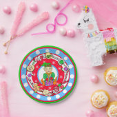 Kerstmis Elf Boy Whimsical Snoep Polka Dot Papieren Bordje (Feest)