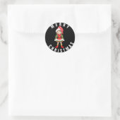 Kerstmis, Elf/Brunette/met Wreath/xMas Sticker (Tas)